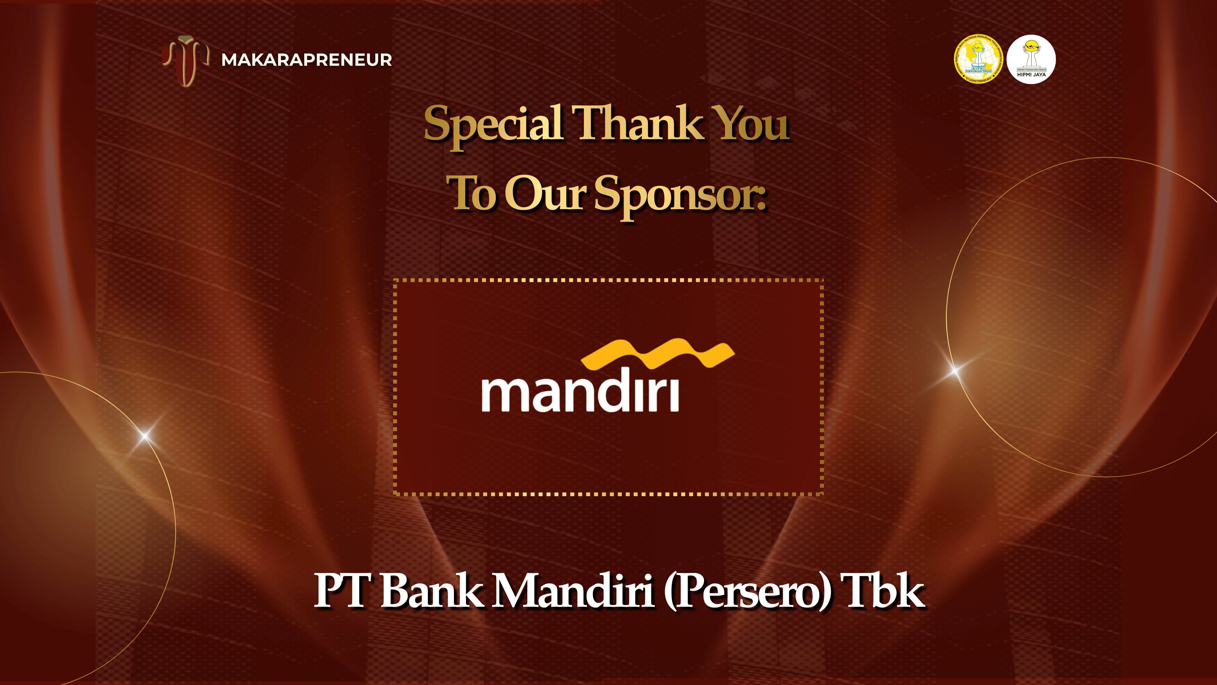 A Heartfelt Appreciation to Our Esteemed Sponsor: Bank Mandiri